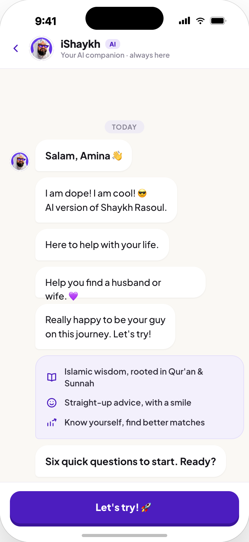 A chat with iShaykh in Nikah.App about finding a spouse