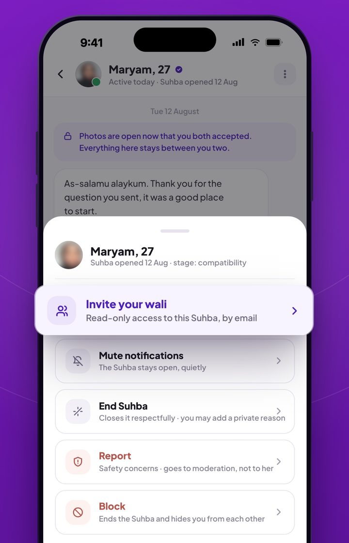 Your wali, included in Nikah.App